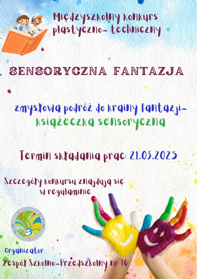 Plakat zachęcający do wzięcia udziału w konkursie "Sensoryczna fantacja"