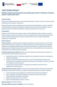 Plakat programu "Przyjazna Szkoła"